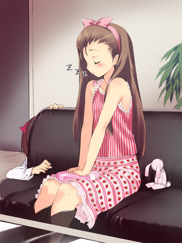 amami haruka, minase iori, and usa-chan (idolmaster and 1 more) drawn by kawata_hisashi