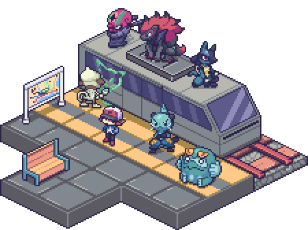 lucario, hilbert, zoroark, smeargle, dewott, and 2 more (pokemon and 1 more) drawn by tacciane