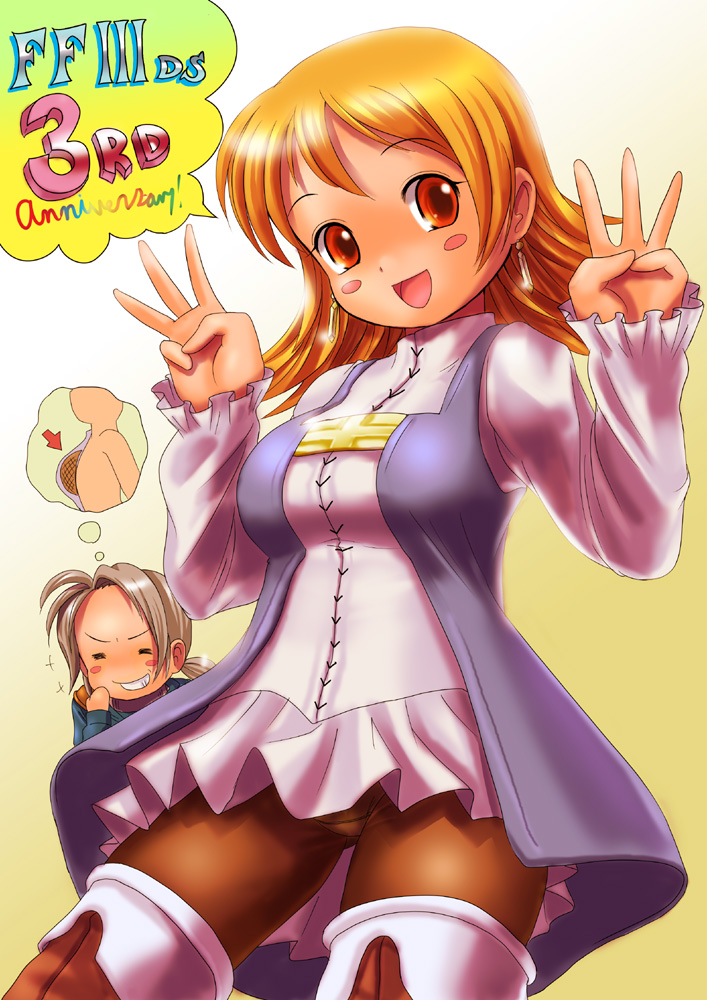 refia and luneth (final fantasy and 1 more) drawn by moriichi