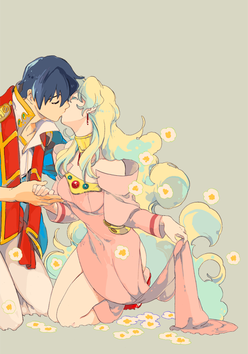 nia teppelin and simon (tengen toppa gurren lagann) drawn by kanke_(yonkuma)