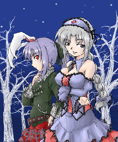 reisen udongein inaba and yagokoro eirin (touhou) drawn by eki-end