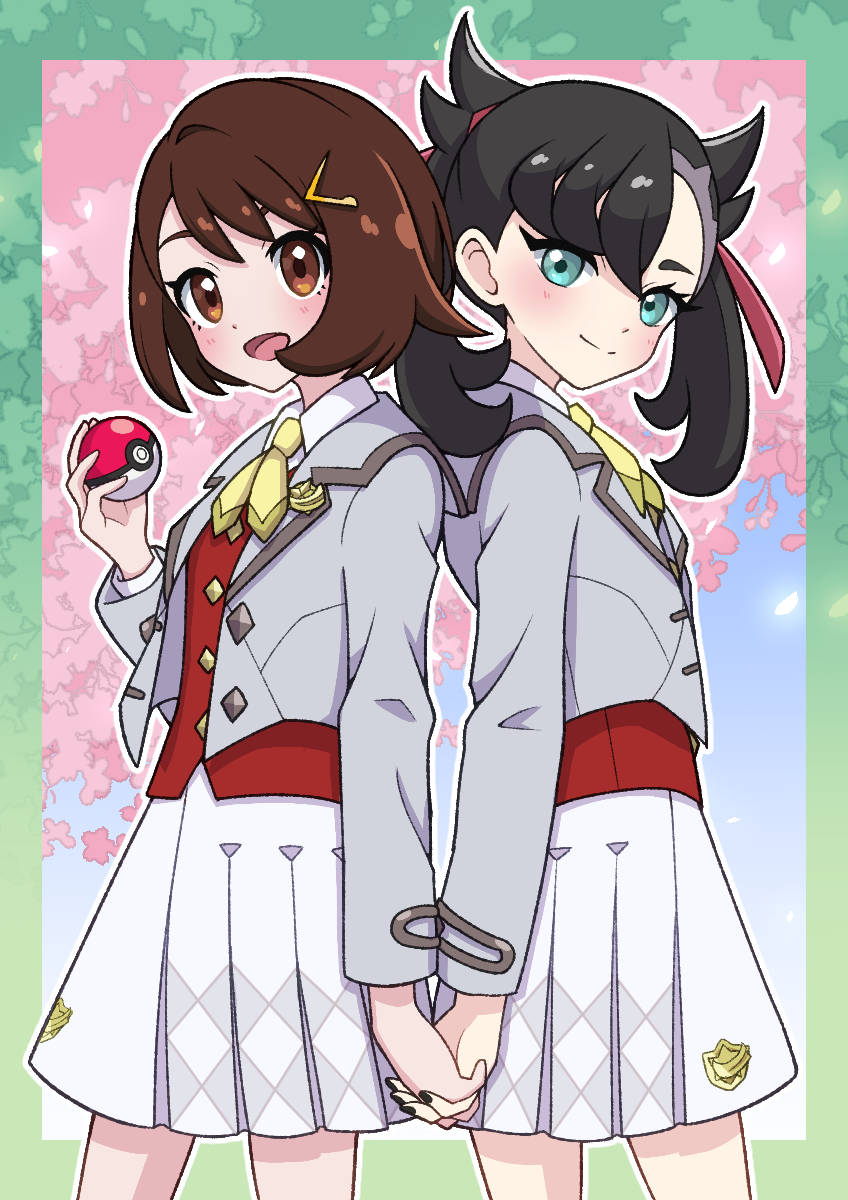 rosa, marnie, and gloria (pokemon and 2 more) drawn by yuu_(jgvj7873)