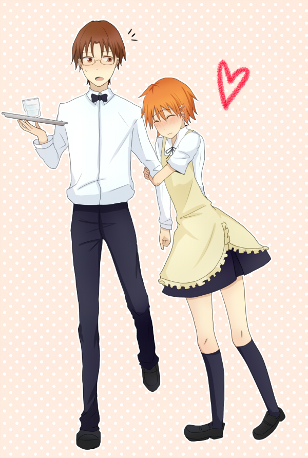 inami mahiru and takanashi souta (working!!) drawn by gomage