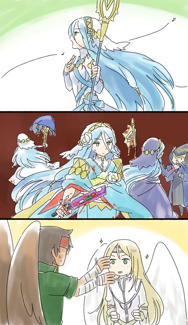 tibarn, reyson, and azura (fire emblem and 3 more) drawn by pirihiba