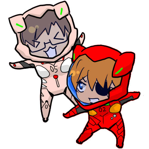 souryuu asuka langley and makinami mari illustrious (neon genesis evangelion and 2 more) drawn by uri_(uryu002)