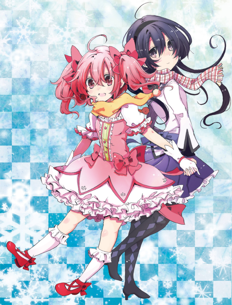 akemi homura and kaname madoka (mahou shoujo madoka magica) drawn by shiroi_hakuto