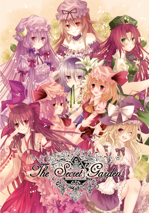 hakurei reimu, kirisame marisa, remilia scarlet, flandre scarlet, izayoi sakuya, and 3 more (touhou) drawn by nozomi_fuuten