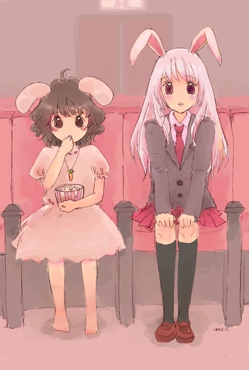 reisen udongein inaba and inaba tewi (touhou) drawn by blue_daisy