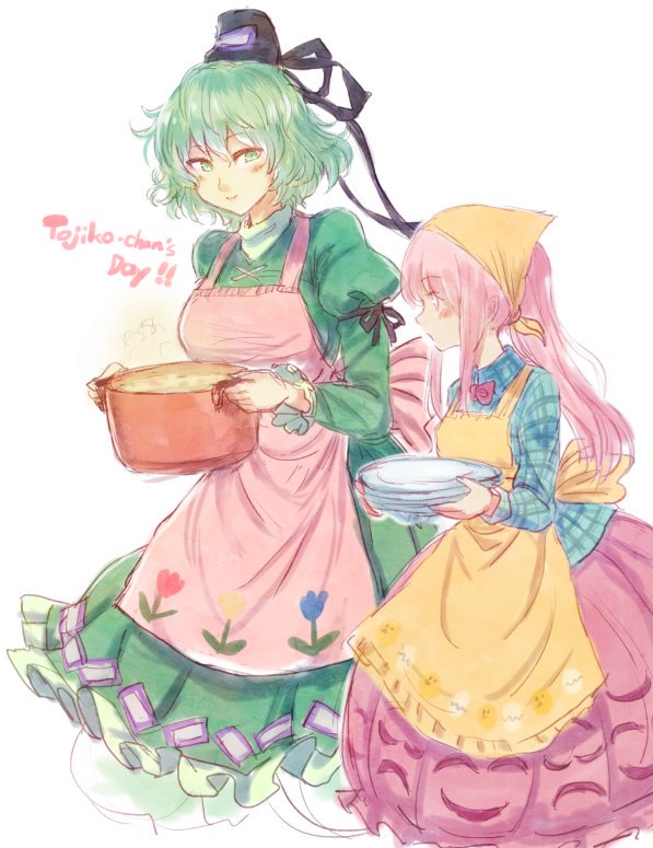 hata no kokoro and soga no tojiko (touhou) drawn by terrajin