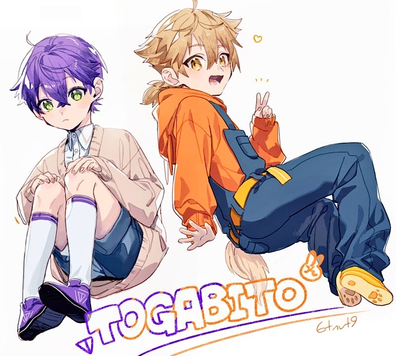 kenmochi touya and fushimi gaku (nijisanji) drawn by 6tnut9