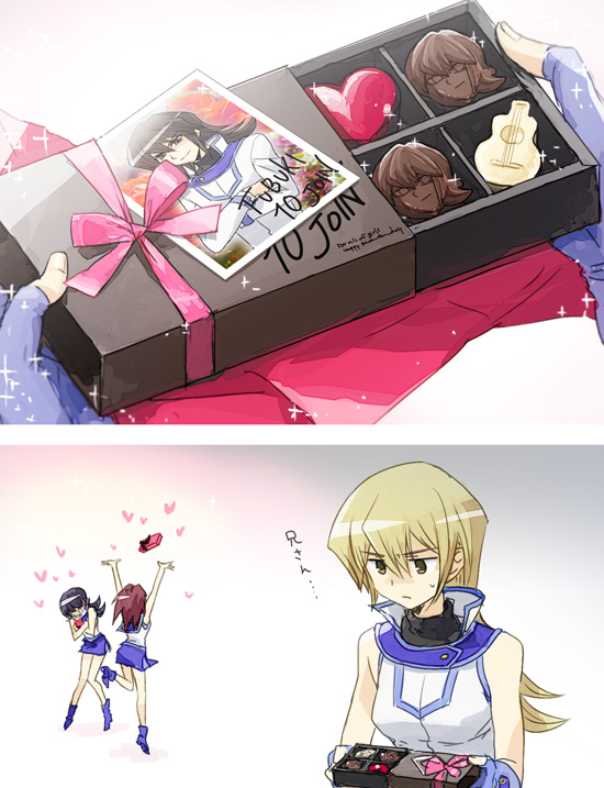 tenjouin asuka, tenjouin fubuki, makurada junko, and hamaguchi momoe (yu-gi-oh! and 1 more) drawn by moribuden