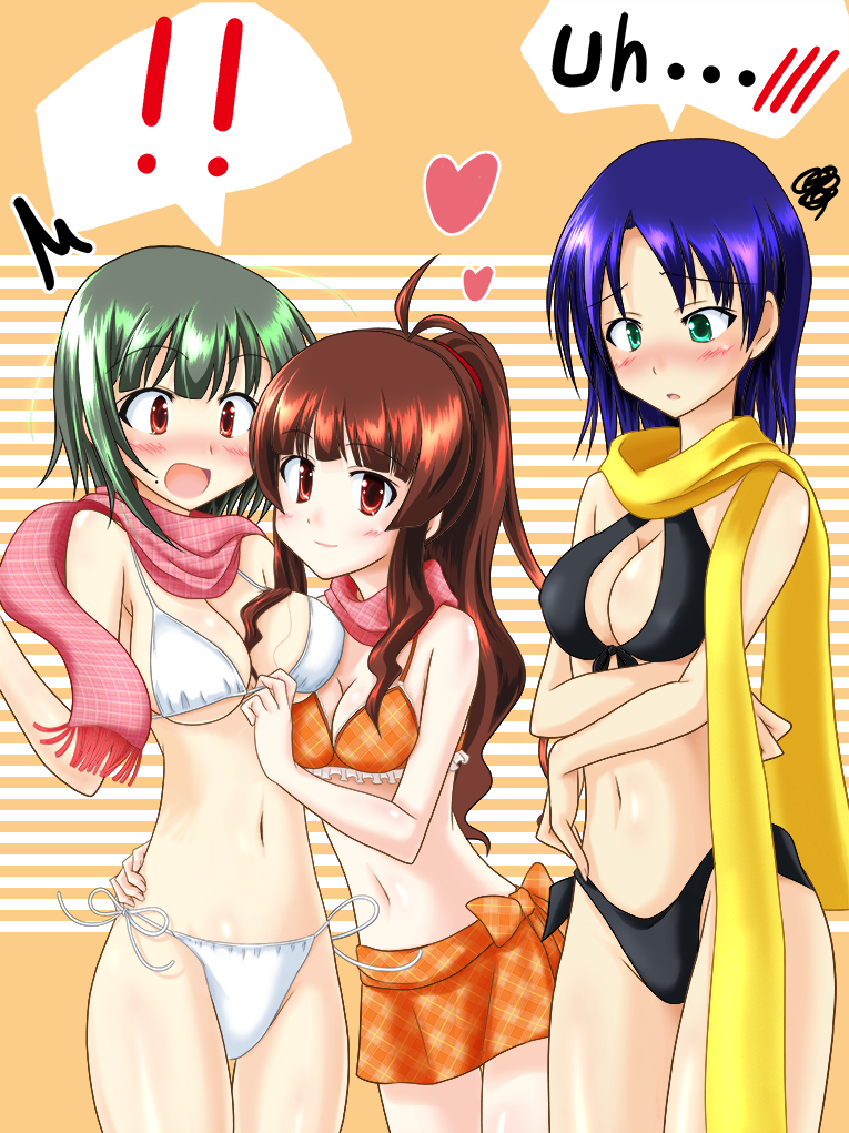 otonashi kotori, hidaka mai, and yoshinaga (idolmaster and 2 more) drawn by na-ru