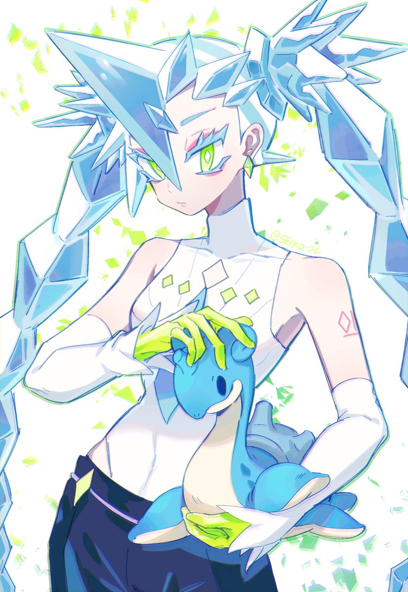 hatsune miku, lapras, and ice miku (pokemon and 2 more) drawn by jl_seiko