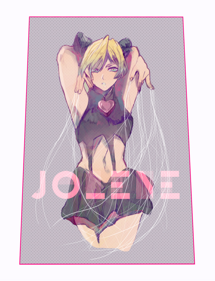 kujo jolyne (jojo no kimyou na bouken and 1 more) drawn by iniiha