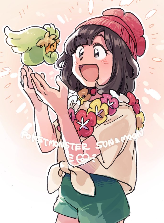 selene and comfey (pokemon and 1 more) drawn by elizabeth_(tomas21)