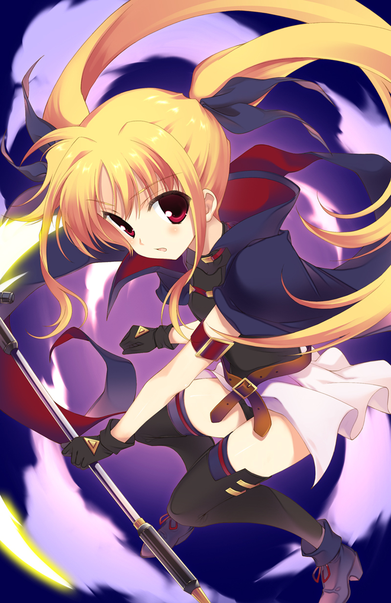 fate testarossa and bardiche (lyrical nanoha and 2 more) drawn by naruse_hirofumi