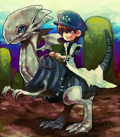 kaiba seto and blue-eyes white dragon (yu-gi-oh! and 2 more)