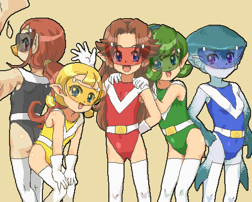 saria, malon, princess ruto, medli, and aryll (the legend of zelda and 3 more) drawn by kasuga_(kasuga39)