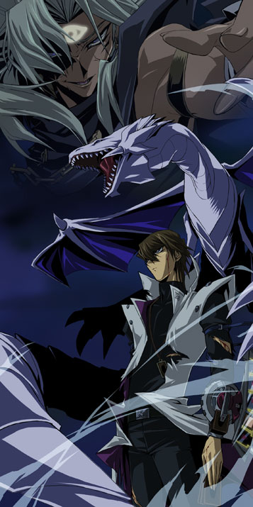 kaiba seto, blue-eyes white dragon, and yami marik (yu-gi-oh! and 1 more) drawn by tom_(leciel2010)