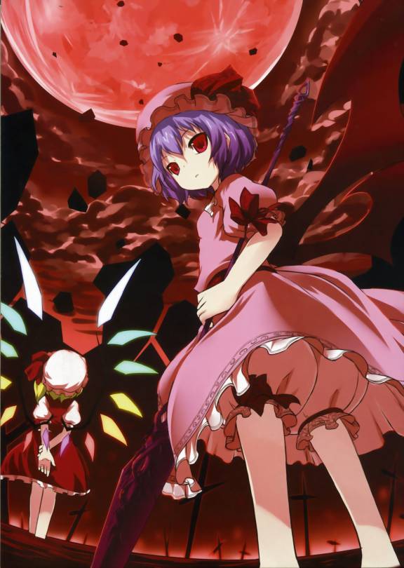 remilia scarlet and flandre scarlet (touhou) drawn by shiratama_dango