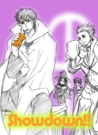 tohsaka rin, gilgamesh, emiya shirou, and kotomine kirei (fate and 1 more)