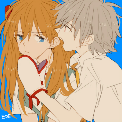 souryuu asuka langley and nagisa kaworu (neon genesis evangelion) drawn by 0930erina