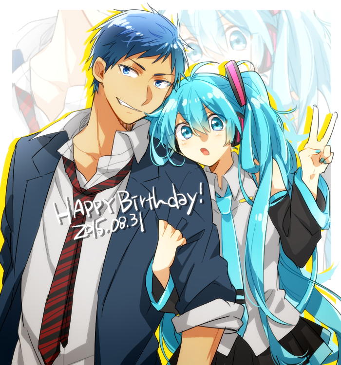 hatsune miku and aomine daiki (vocaloid and 1 more) drawn by tooru_(jux)
