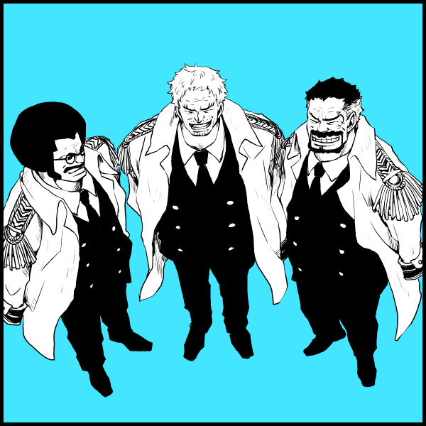 monkey d. garp, sengoku, and zephyr (one piece) drawn by erina_(canaliheath)