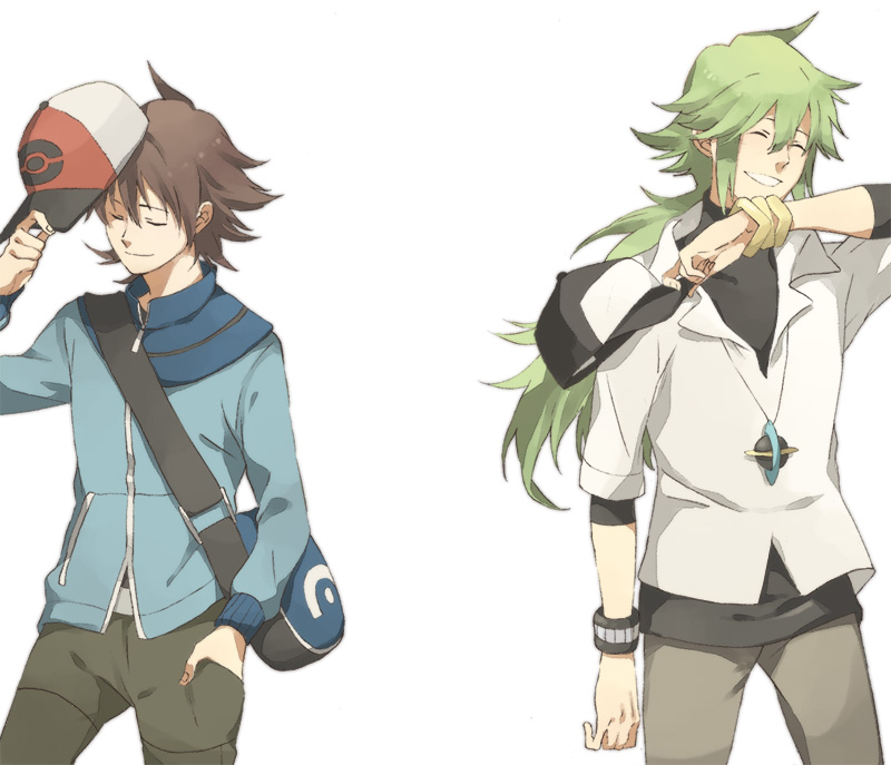 hilbert and n (pokemon and 1 more) drawn by hiyokko_ep