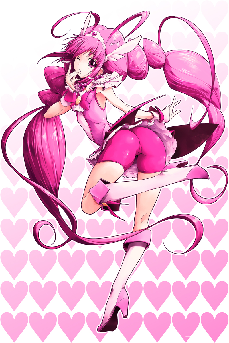 hoshizora miyuki and cure happy (precure and 1 more) drawn by hamuhamu