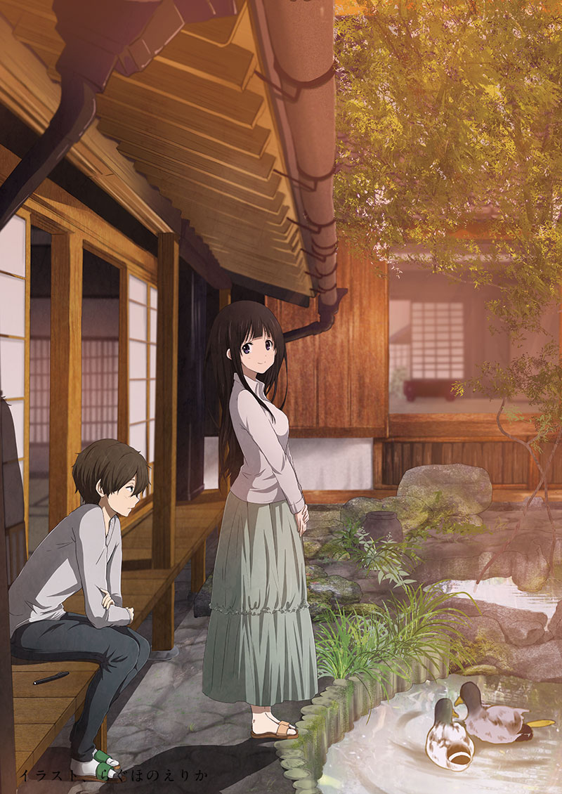 chitanda eru and oreki houtarou (hyouka) drawn by ragho_no_erika