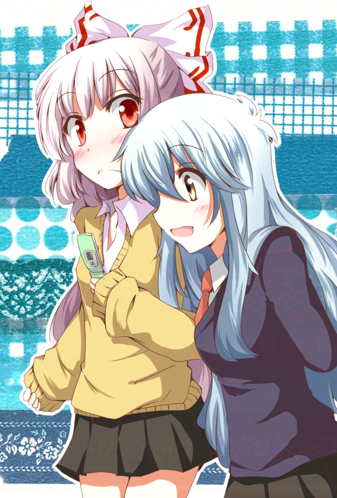 fujiwara no mokou and kamishirasawa keine (touhou) drawn by chata_maru_(irori_sabou)