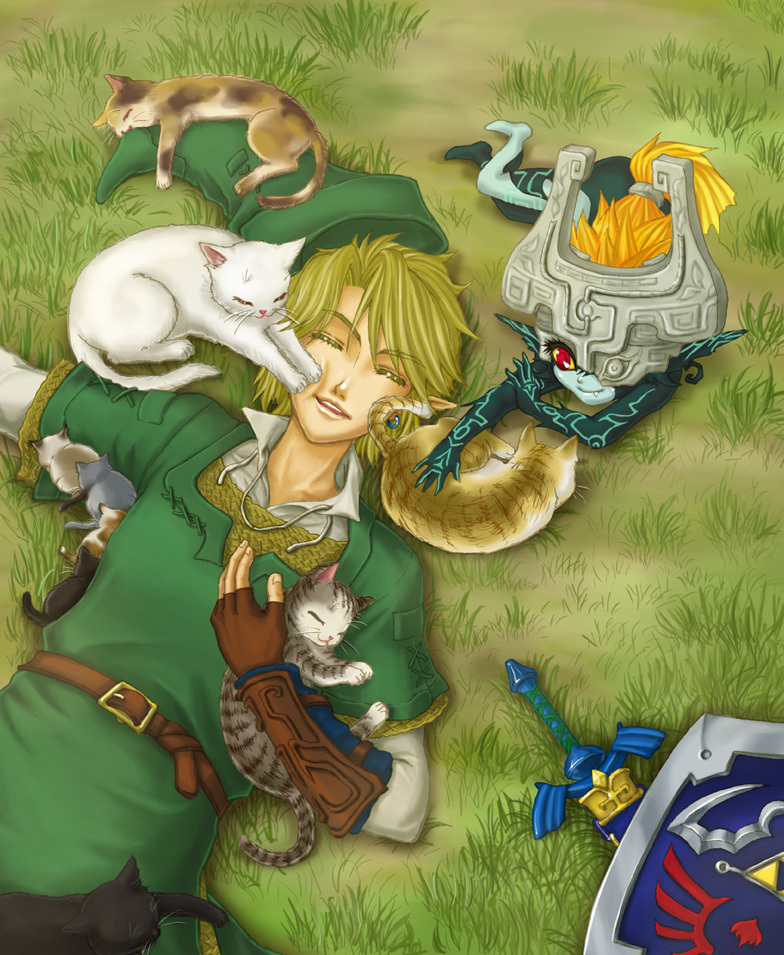 link and midna (the legend of zelda and 1 more) drawn by hiroka_m