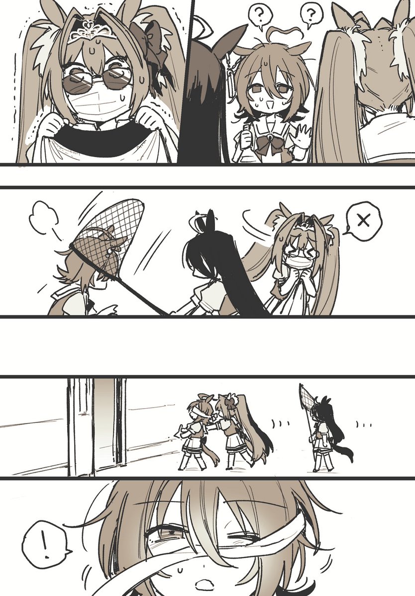 agnes tachyon, manhattan cafe, and daiwa scarlet (umamusume) drawn by ogiri_mizuki