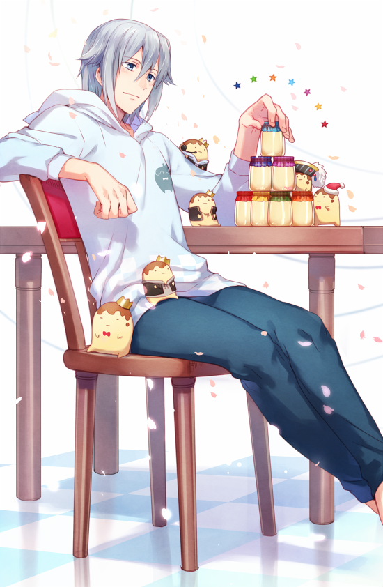 yotsuba tamaki and king pudding (idolish7) drawn by asahikawa_hiyori
