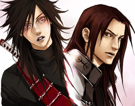 uchiha madara and senju hashirama (naruto) drawn by lily_(artist)