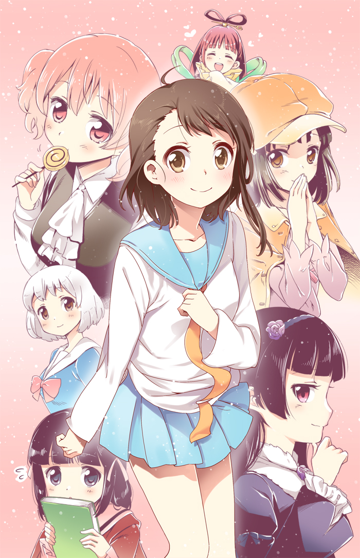 gokou ruri, sengoku nadeko, onodera kosaki, roromiya karuta, ren kougyoku, and 3 more (monogatari and 7 more) drawn by mitsuki_meia