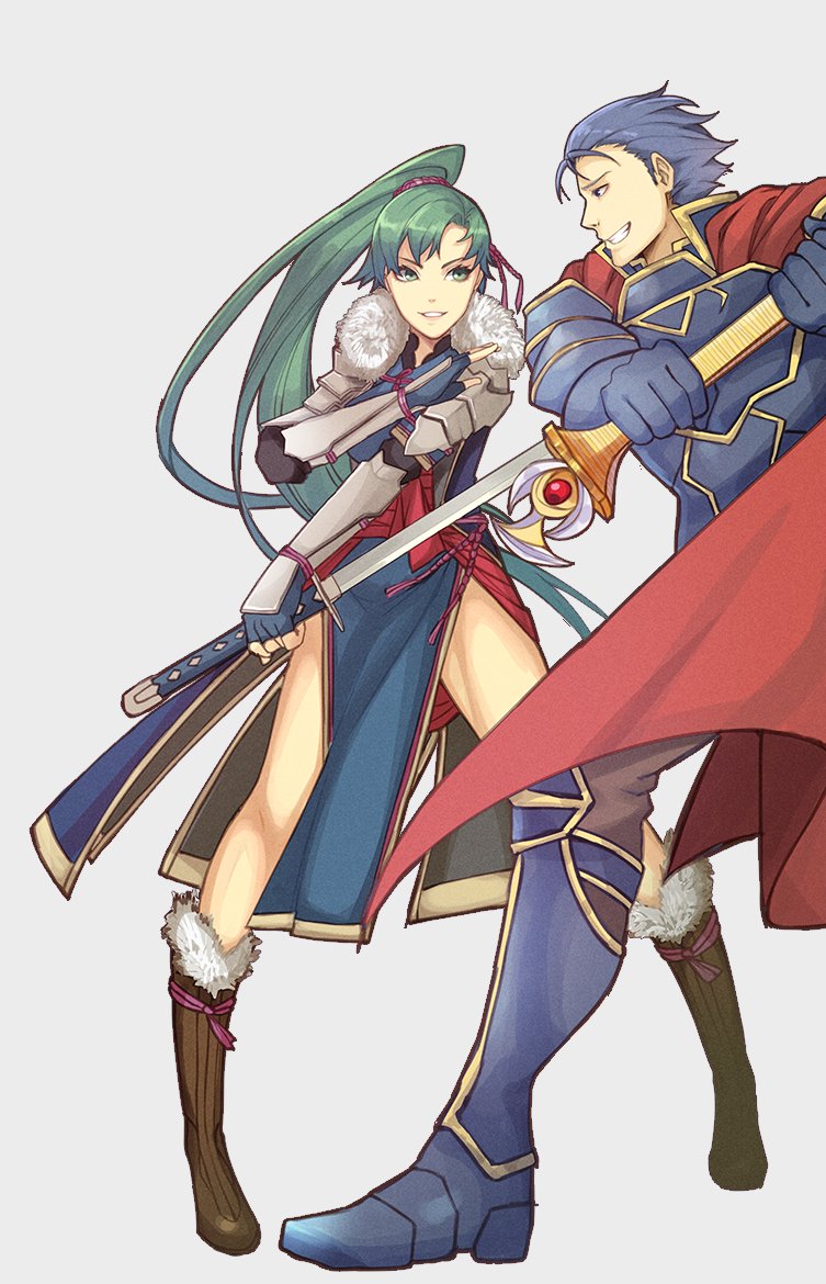 lyn and hector (fire emblem and 3 more) drawn by kyou_(iuciferic)