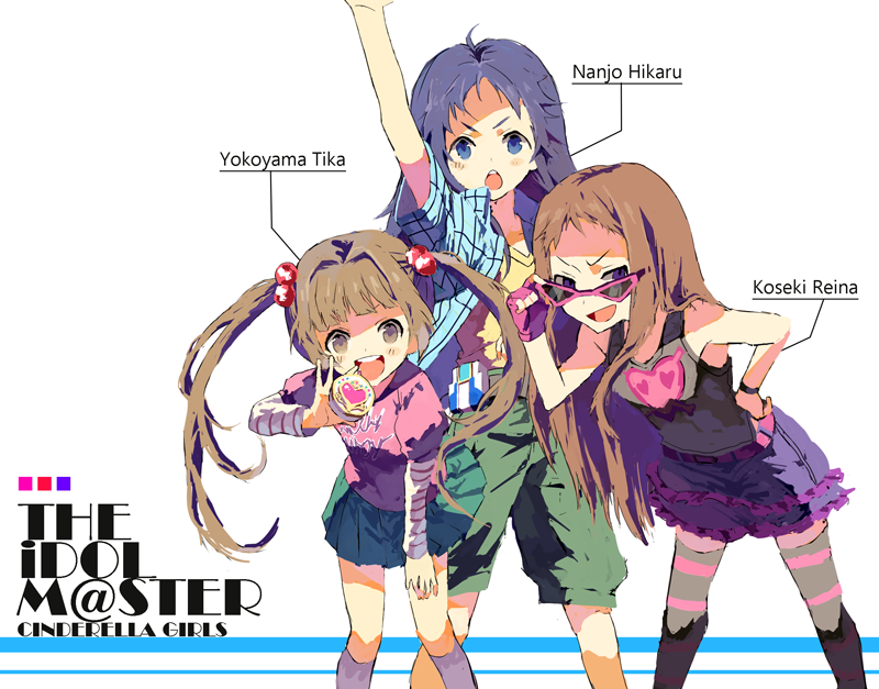 yokoyama chika, koseki reina, and nanjo hikaru (idolmaster and 1 more) drawn by toro96popo