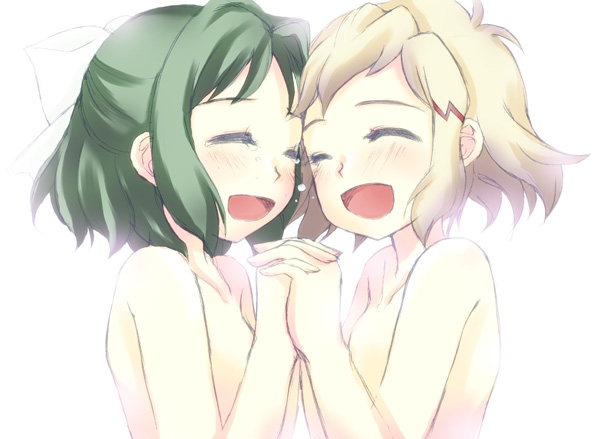 tachibana hibiki and kohinata miku (senki zesshou symphogear) drawn by katagami