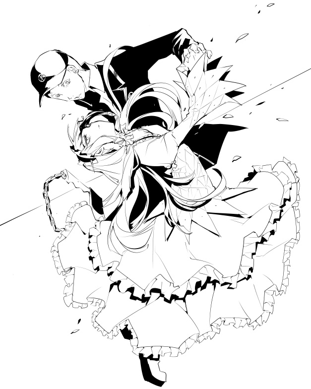 iori junpei and yoshino chidori (persona and 1 more) drawn by harukawa_sango