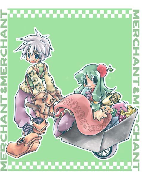 poring, merchant, and drops (ragnarok online) drawn by hasenyo