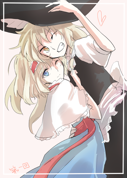 kirisame marisa and alice margatroid (touhou) drawn by mitsunara
