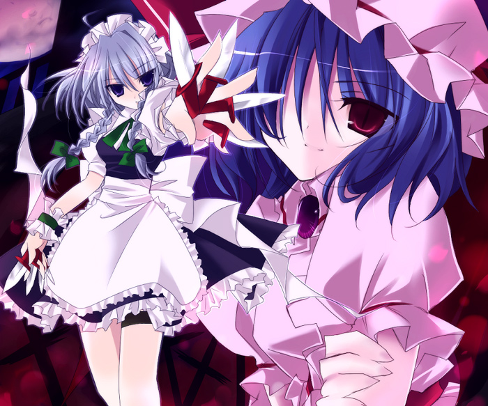 remilia scarlet and izayoi sakuya (touhou) drawn by imari_yuka