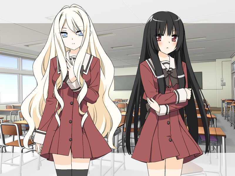 shitogi eris and kirishima shizuku (sono hanabira ni kuchizuke wo) drawn by kani_biimu