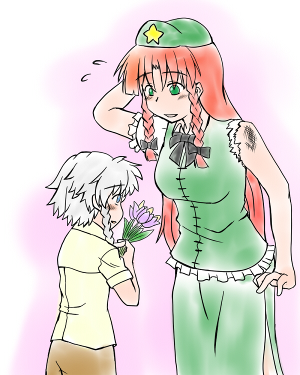 izayoi sakuya and hong meiling (touhou) drawn by sento_(iroiro_gottani)