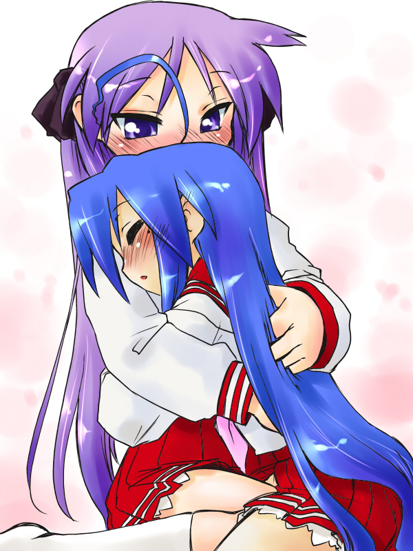 hiiragi kagami and izumi konata (lucky star) drawn by kogaku_kazuya