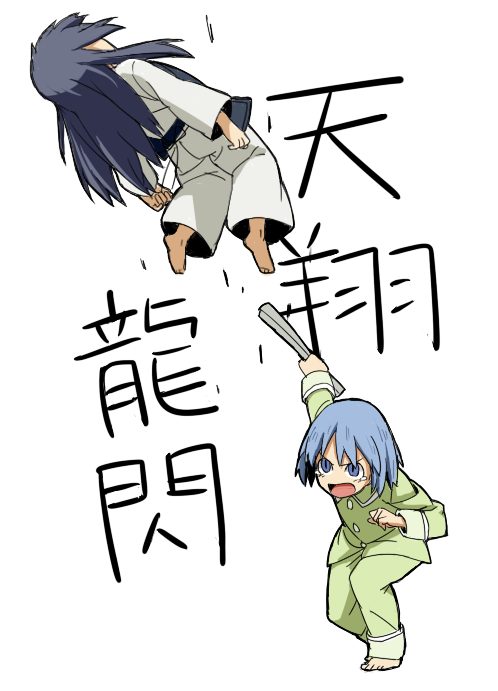naganohara mio and naganohara yoshino (nichijou and 1 more) drawn by kinosuke_(sositeimanoga)