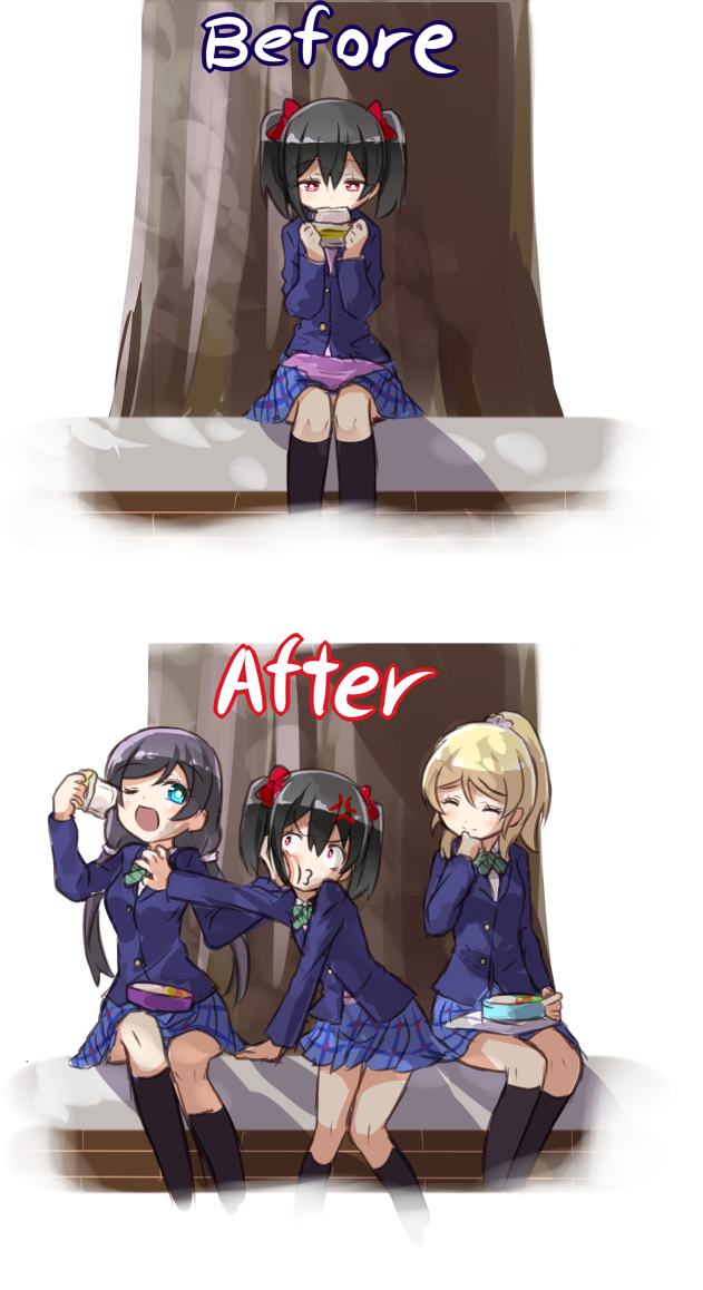 tojo nozomi, yazawa nico, and ayase eli (love live! and 1 more) drawn by shipii_(jigglypuff)