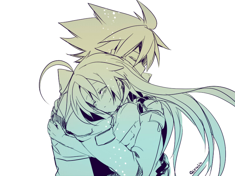 ragna the bloodedge and nu-13 (blazblue) drawn by kuro_yuzu